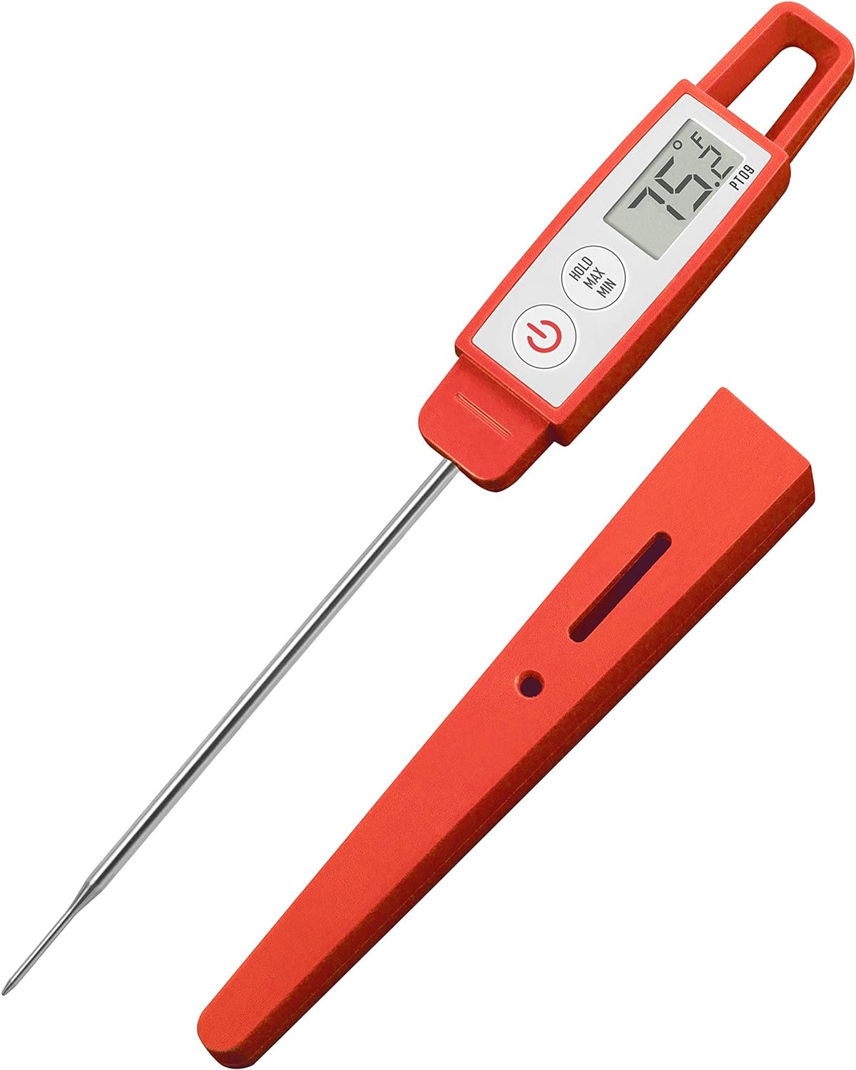 Lavatools PT09 Super-Quick Commercial Grade Digital Thermometer for Cooking, Meat, Candy, Candle, Liquid, Oil, 4.5 Compact Probe, Splash Proof, °C/°F Toggle, Hold Function - Sesame