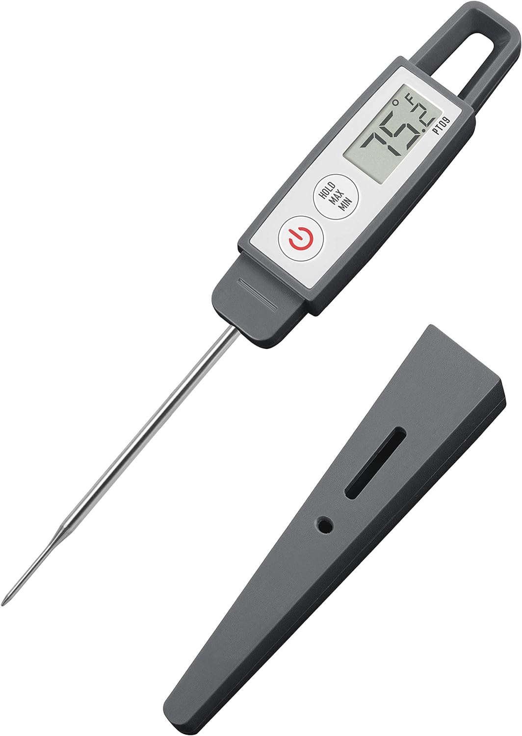 Lavatools PT09 Super-Quick Commercial Grade Digital Thermometer for Cooking, Meat, Candy, Candle, Liquid, Oil, 4.5 Compact Probe, Splash Proof, °C/°F Toggle, Hold Function - Sesame