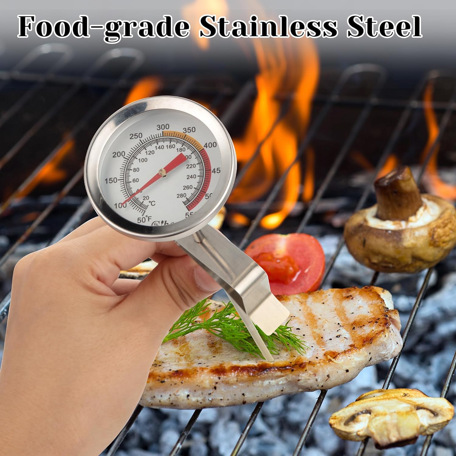 Probe Type Kitchen Meat Thermometer, Digital Food Probe Made of Stainless Steel, for Kitchen, Outdoor Grilling and BBQ! (Candy)
