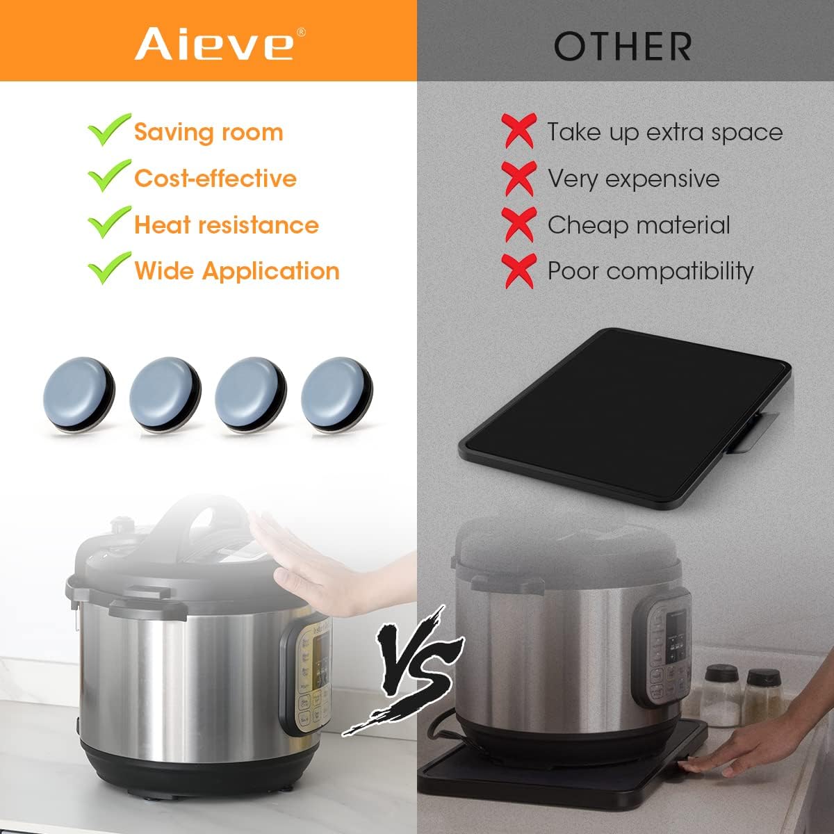 Aieve Appliance Slider, Appliance Sliders for Kitchen Appliances, Small Appliance Slider for Most Countertop