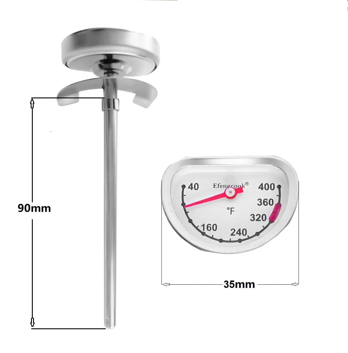 Candy Thermometer Deep Fryer Oil Thermometer (2 Pack with Clip  8“ Probe - Best Cooking Thermometer for Cooking Tall pots,Candle Making, Candy Making,Deep Frying