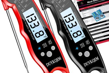 instant read digital meat thermometer 2 pack waterproof kitchen cooking food thermometer with probe backlight calibratio