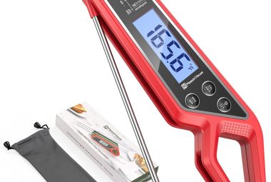 maestri house instant read meat thermometer for cooking digital waterproof food thermometer with backlight magnet calibr