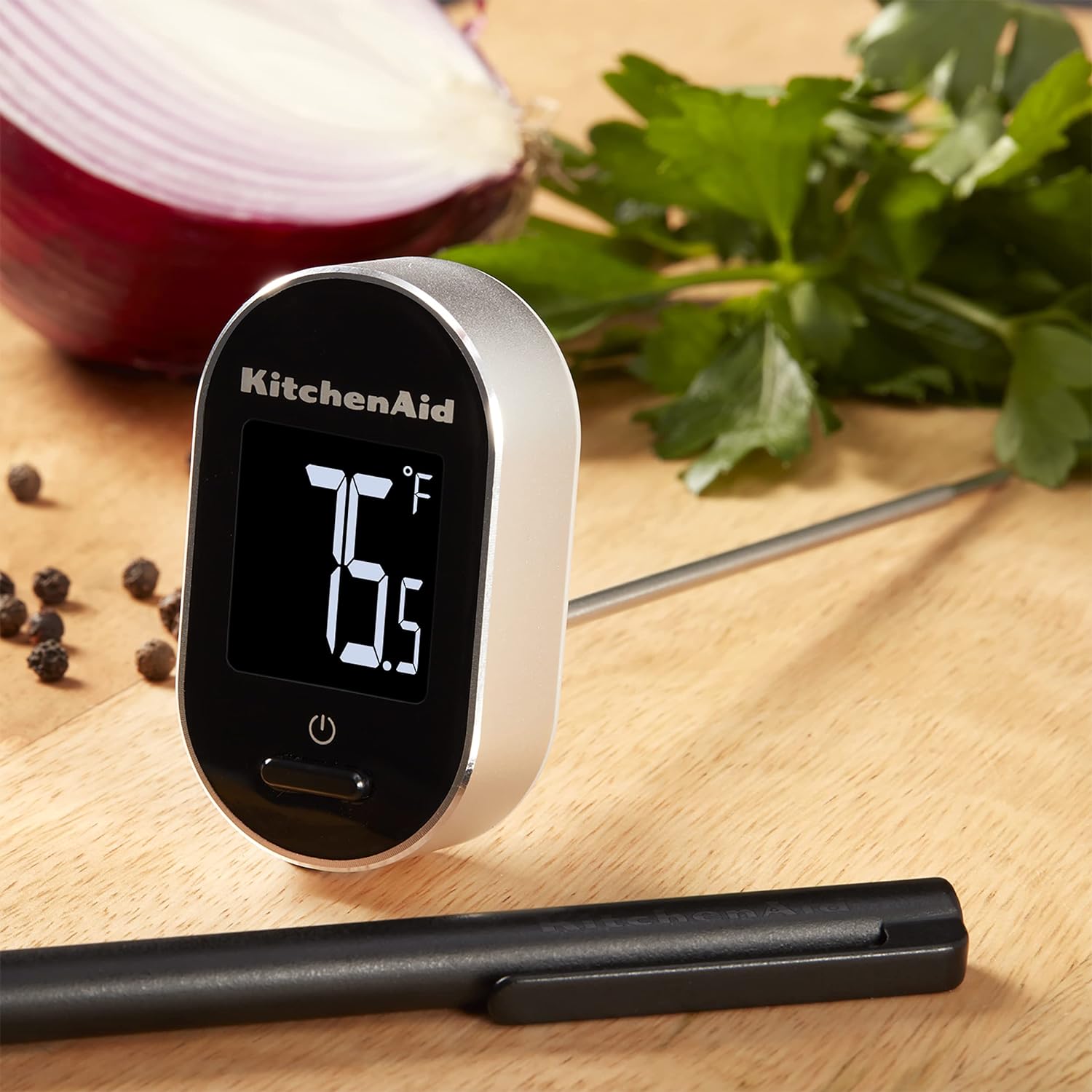 KitchenAid KQ904 Digital Instant Read Kitchen and Food Thermometer, TEMPERATURE RANGE: -40F to 482F, Black