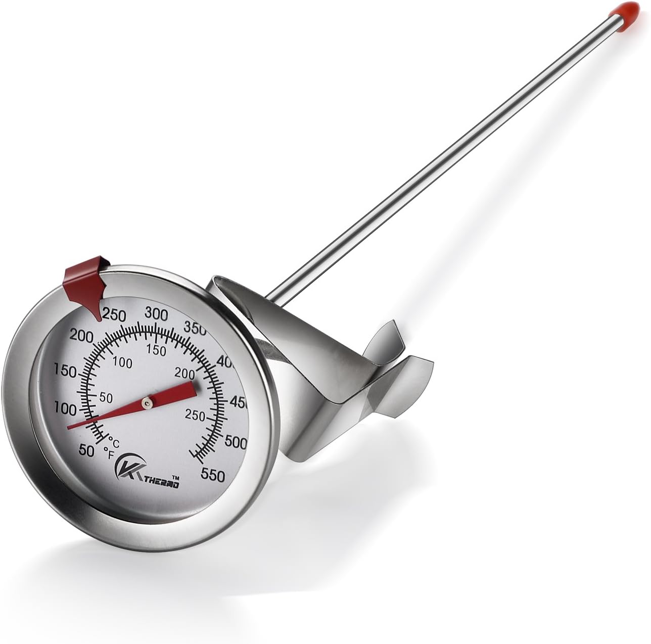 KT THERMO Deep Fry Thermometer With Instant Read,Dial Thermometer,12 Stainless Steel Stem Meat Cooking Thermometer,Best for Turkey,BBQ,Grill